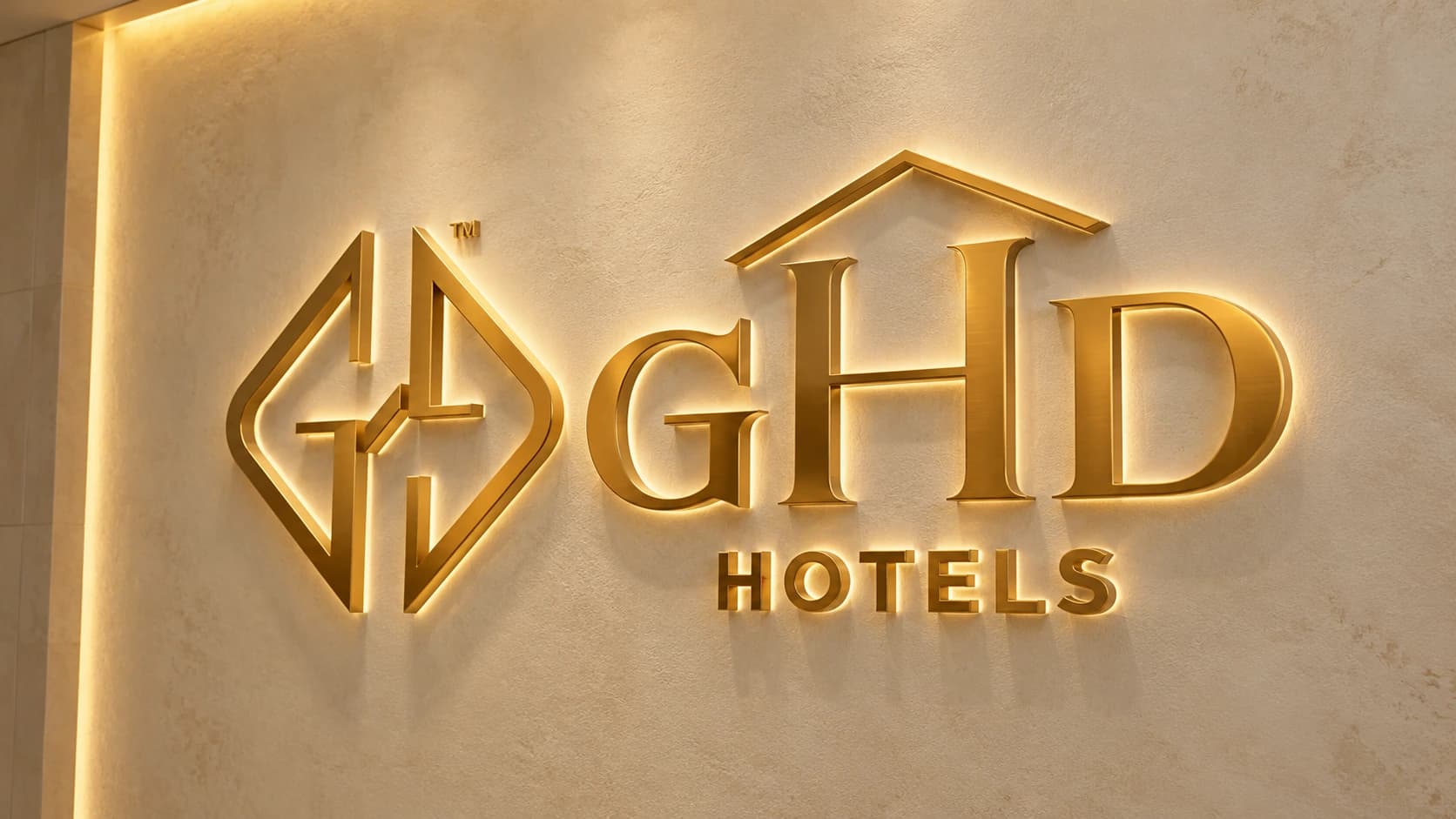 GHD Hotels signage on the wall